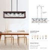 Ship From USA,32" Red Wood Industrial Farmhouse Rectangle Pendant Light,