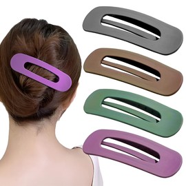 4 Stück Haarklammern für Damen,Haarspange Flach Damen,Flat Claw Clip,Haarspangen Damen Dünnes Haar,Rutschfeste Haarklammer,Starker Halt Seitliche Haarklammern für dickes und dünnes Haar