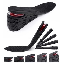 Plantillas para aumentar altura hombre,1 par de Plantillas altura hombre, 5 Capas Ajustables Plantillas Altura de 1.2"-3.54", plantillas de altura con cómodo colchón de aire