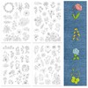 Peacoblue Wildflower Embroidery Pattern Sheets for Beginners, 4 Sheets with