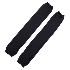 HASEGAWA Large Silk UV Protection Arm Cover [Made in Japan] Sunburn Protection Length 52cm Fingertip Free, Black