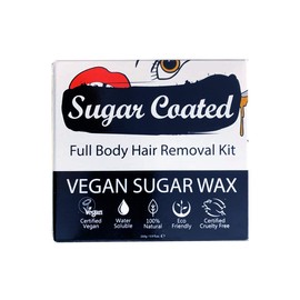Sugar Coated Hair Removal Wax Kit for Full Body, Sugar Wax for Body Hair Removal with Wax Strips, Gentle and Non-Damaging Waxing Kit, Suitable for All Skin Types, Naturally Scented 250g