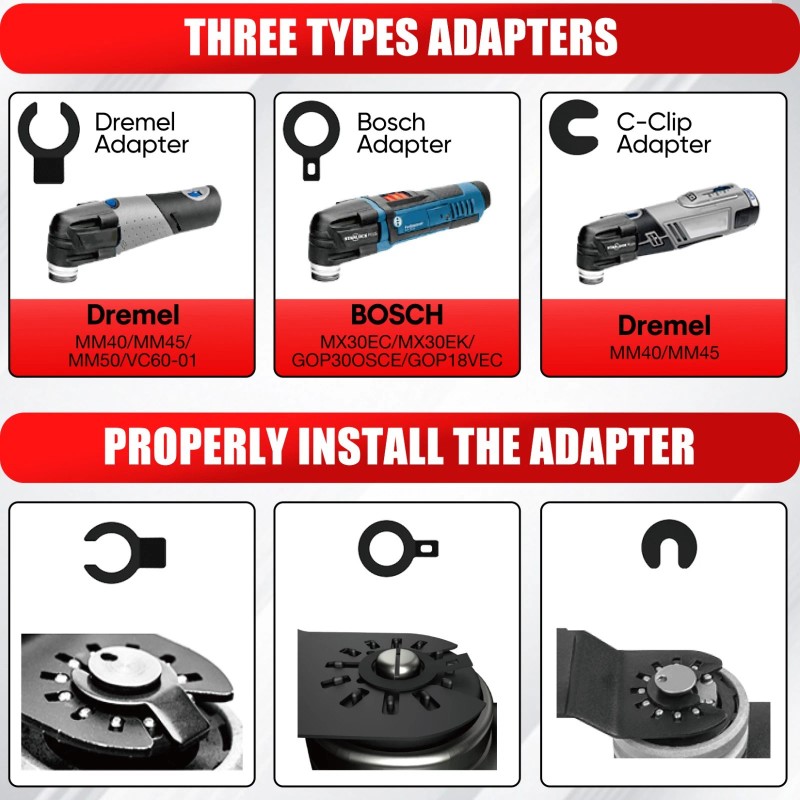 SHALL 102PCS Multitool Blades, Oscillating Multi Tool Accessories kits US