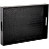 Lyellfe Black Serving Tray with Handles, Decorative Ottoman Tray in
