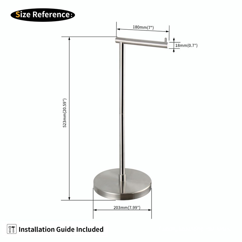 GERZWY Toilet Paper Holder Free Standing SUS 304 Stainless Steel