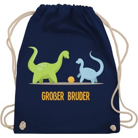 Shirtracer – Sibling Love Child – Big Brother Dinosaur – Gym Bag and Cloth Bag made of Organic Cotton - Blue -