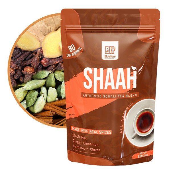 Shaah Authentic Somali Tea – 80 Cups,8.8 oz Organic Loose