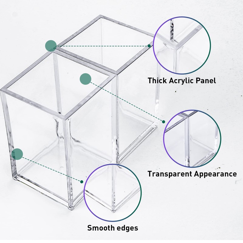 AFOROEOA 10 Pack Clear Acrylic Pen Holder Makeup Brush Holder