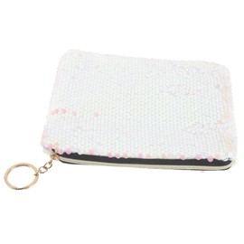 DECHOUS Fashion Sequined Handbag for Women Durable Zippered Coin Storage Bag Versatile Makeup Pouch Pink for Parties Shopping and Everyday Use