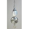 White with Silver Fabric Sphere and Silver Swirl Shell Ceiling