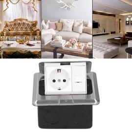 Indoor Floor Socket, Waterproof Built-in Socket, Kitchen, Retractable Floor Socket, Floor Socket, 1 Socket + 1 Ethernet, for Floor Installation Kitchen Island Office Patio Arbei
