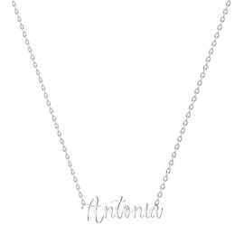 various Halskette mit Namen, Edelstahl, personalisierbarer Namensanhänger, silberfarben – personalisierte Geschenke für Frauen, Mütter, Mädchen, Paare oder beste Freundin, Plateado, Edelstahl, Nicht