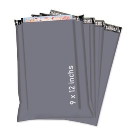 PACKY | 100 Grey Mailing Bags Strong 9" x 12" (230 x 305 mm) Self Seal Postage Bags - 100% Waterproof Recyclable Made of Polythene Durable Parcel Shipping Bags