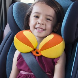 INFANZIA Kids Chin Supporting Travel Neck Pillow, Prevent Head from Falling Forward, Comfortably Supports Head, Neck and Chin - Gifts for Toddler/Child/Kids, Orange