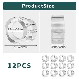12 PCS Door Handle Bumpers, PVC Door Handle Protector Guard Transparent Door Handle Buffer Door Slam Protector Door Stoppe to Buffer Walls and Stop Wall Damage No Drilling Required(O-Shaped)