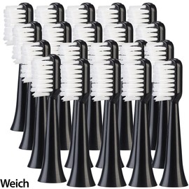 newgen medicals Zubehör zu Reisezahnbürste: 20er-Set Aufsteckbürsten für Akku-Schallzahnbürste SZB-300, weich (Zahnbürste, Elektrische Zahnbürste)