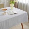 meioro Striped Tablecloth, Rectangular Tablecloth with Tassels, Washable Tablecloths, Decorative