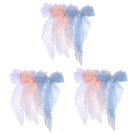 LALAFINA 9pcs Spring Hair Bows for Women Girls French Barrette Hair Clips Ponytail Clip