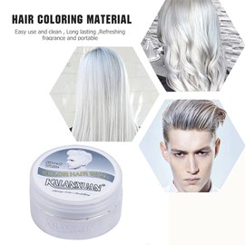 [White] Temporary Hair Wax Gel Mud Rambut Pewarna Lilin Sementara One Time Use Pomade Change Hair Color Kalanxuan 100ml 一次性染发蜡泥
