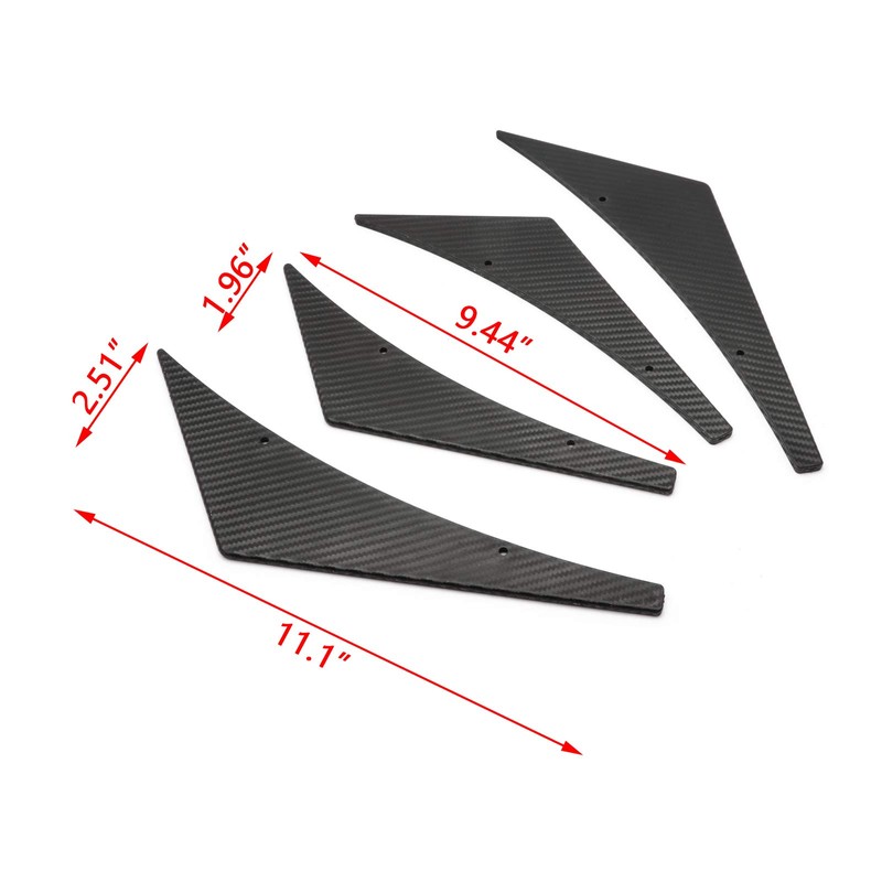 Xotic Tech 4pcs JDM Sporty Racing Style Front Bumper Side