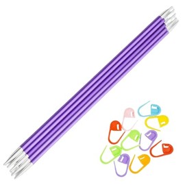 KnitPro Zing DPN Double Pointed Knitting Needles 8 inch, Size 5 (20cm, 3.75mm) with 10 Colorful Stitch Markers