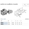 CARDINE INOX AISI 304 CON CAVALLETTO E BUSSOLA - M16