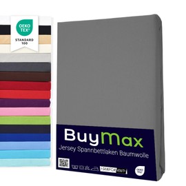 Buymax Jersey Fitted Sheet, 100% Cotton, Base Height, High Base, Height of Mattress