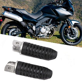 Motorcycle Bike Aluminum Front Footrest R/L Foot Pegs 2pcs Front Footrests Foot Pegs Black Fit for Suzuki DL650 V-Strom 2004-2012