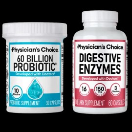 Physician's Choice Hack your Tummy Bundle: Bloating, Digestion & Immune Support for Men & Women with Digestive Enzymes & 60 Billion Probiotic