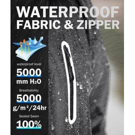 SWISSWELL Men's Waterproof Golf Rain Suit Rain Gear Jacket and Pant Outdoor Lightweight Hooded Raincoat Light Grey Jacket Black Pants Small