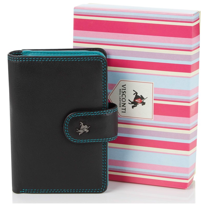 Visconti Leather Twofold Ladies Rainbow Multi Coloured Purse (RB51), Rfid