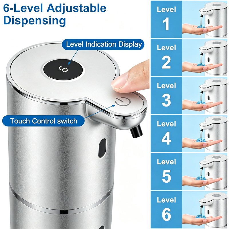 Automatic Soap Dispenser, Hand Soap Dispenser 12.8oz/380ml Smart Rechargeable, Liquid