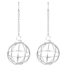 YARDWE 2Pcs Chicken Ball Feeder Birds Suet Cage Stainless Steel Hanging Chicken Feeders Mesh Ball Birds Feeders Poultry Vegetable Feeders for Travel Outdoor