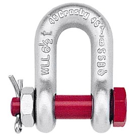 Crosby Bolt Type Chain Shackle Carbon Steel, Galvanized, 1-1/2 Ton WLL, 7/16" Size, G-2150