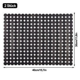 thirei Sink Liner, 30 x 40 cm Sink Mat, Pack of 2 PVC Sink Liner, Decorative Sink Mat, Quick Drain Dots, for Kitchen and Bathroom, Black