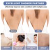 Double Sided Back Scrubber with Long Handle, Exfoliating Shower Brush
