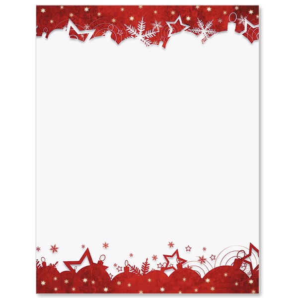 PaperDirect Red Gala Printable Border Papers, 8.5 x 11, 100 Count