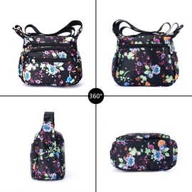 Pealwel Women Shoulder Handbag Roomy Multiple Pockets Bag Ladies Crossbody Purse Tote Top Handle Satchel(Small Floral)