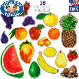 Little Folk Visuals Fruits and Nuts Precut Flannel/Felt Board Figures, 18 Pieces Set