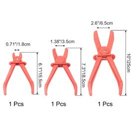 Rierdge 3Pcs Line Clamps Flexible Hose Clamps Pliers Kit, Red Hose Pinch Off Pliers Set Line Clamps for Brake Hoses, Fuel Hoses, Coolant Hoses, 6”, 7” & 10” Hoses Clamps