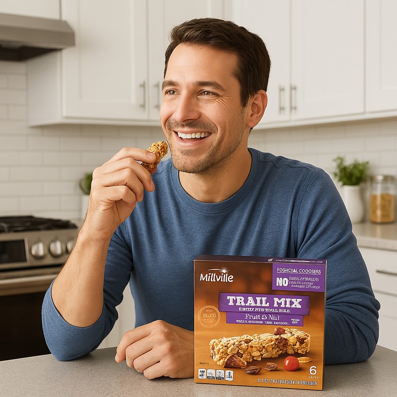 Millville Trail Mix Chewy Granola Bars Fruit & Nut, 6