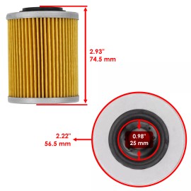 Caltric 3 Pack Oil Filter for SkiDoo Skandic V-800 Legend EXpedition 2007-2009