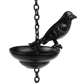 Namvo 1 Piece Rain Chains for Gutters, Mobile Birds on Cups, Rain Games with Attached Hanger and Birds, Decorative Hanging Chain for Outdoor Use
