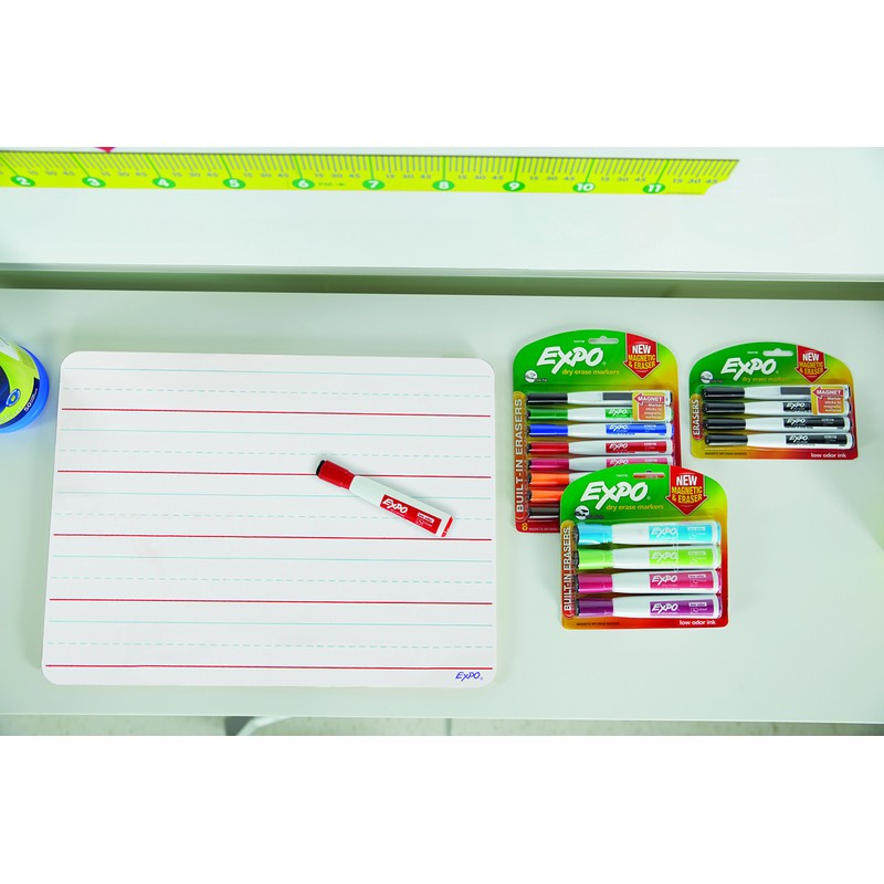 EXPO Magnetic Dry Erase Marker with Eraser, Chisel Tip, Black,