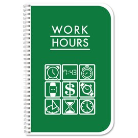 BookFactory Work Hours Log Book/Working Hours Tracking Journal/Plant Worker Tracking Hourly Shifts Tracker Notebook - Wire-O, 108 Pages, 3.5'' x 5.25'' (BX) (Made in USA)
