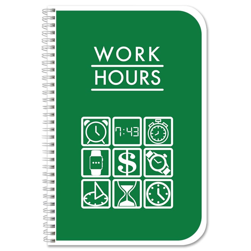 BookFactory Work Hours Log Book/Working Hours Tracking Journal/Plant Worker Tracking