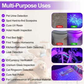 Vansky Black Light UV Flashlight, Upgraded 51 LED 395nm Blacklight Pet Urine Detector for Dog/Cat Urine, Dry Stains, Bed Bug, Matching with Pet Odor Eliminator(Batteries are Included)