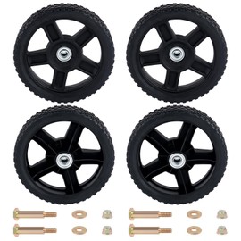 CheeMuii 4 Pcs 8 Inch Lawn Mower Wheels 4 Pack 8" Push Lawn Mower Wheels with Bolts and Lock Nuts Kit Fit for Most Standard push Lawn Mowers/Generator/Garden Tiller/Handtruck