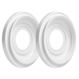 Art3d Non-Phthalate PVC Ceiling Medallion, Ceiling Light Cover Plate, Hole Cover for Light and Ceiling Fans, Fits Canopies up to 7.25", Ideal for Living Room, Bedroom, Renovation, 2 Pcs Set
