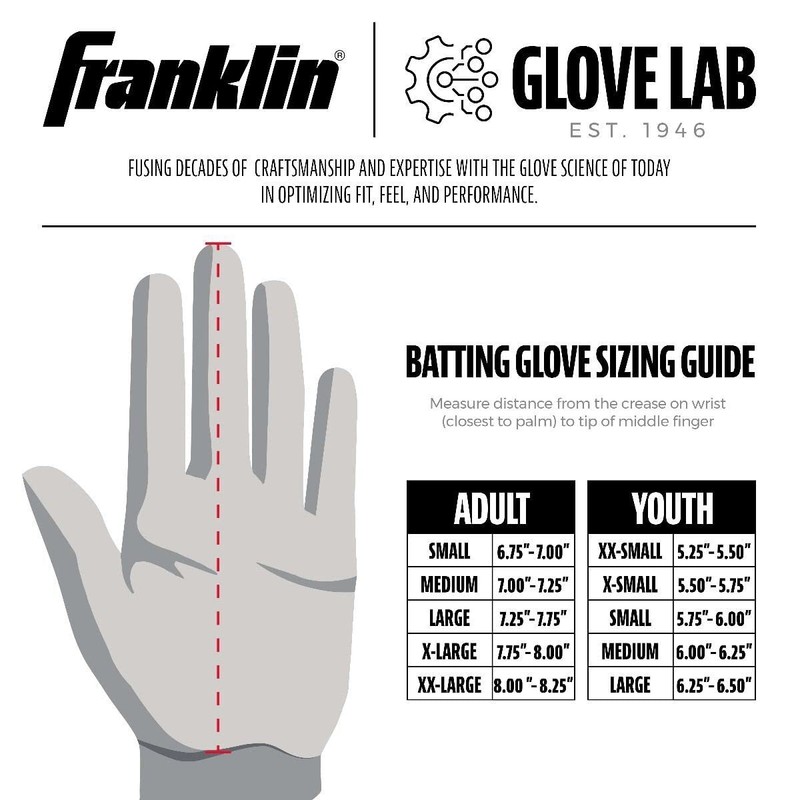 Franklin 2nd-Skinz Batting Gloves Youth White/Navy Size-M